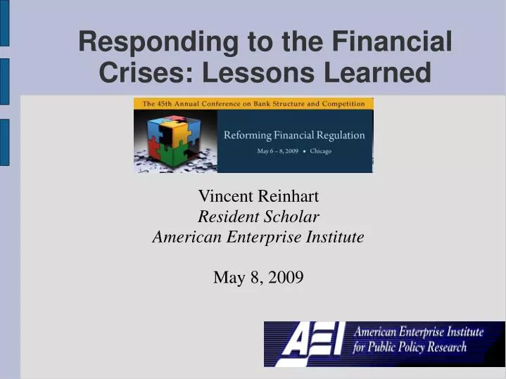 vincent reinhart resident scholar american enterprise institute may 8 2009