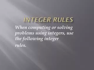 integer rules