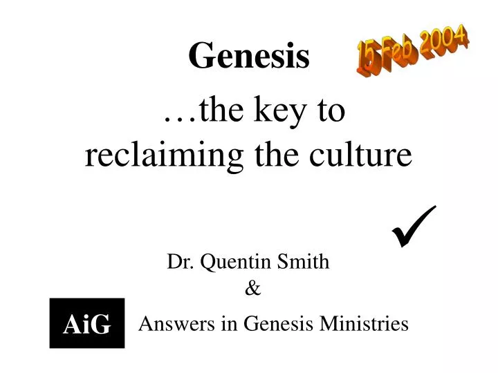 genesis the key to reclaiming the culture
