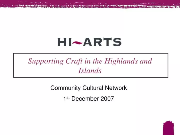 supporting craft in the highlands and islands