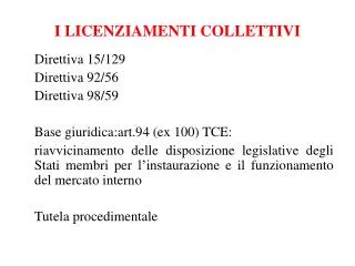 i licenziamenti collettivi