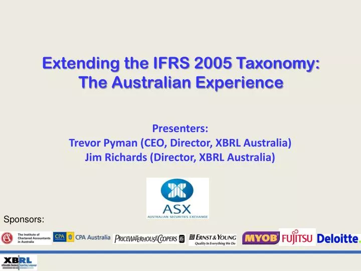 extending the ifrs 2005 taxonomy the australian experience