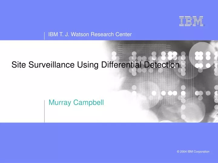 site surveillance using differential detection