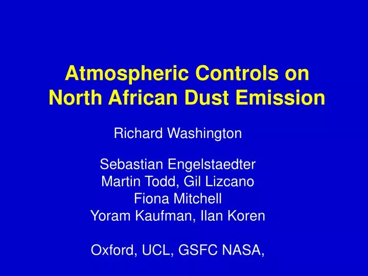 atmospheric controls on north african dust emission
