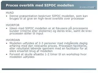 proces overblik med sipoc modellen