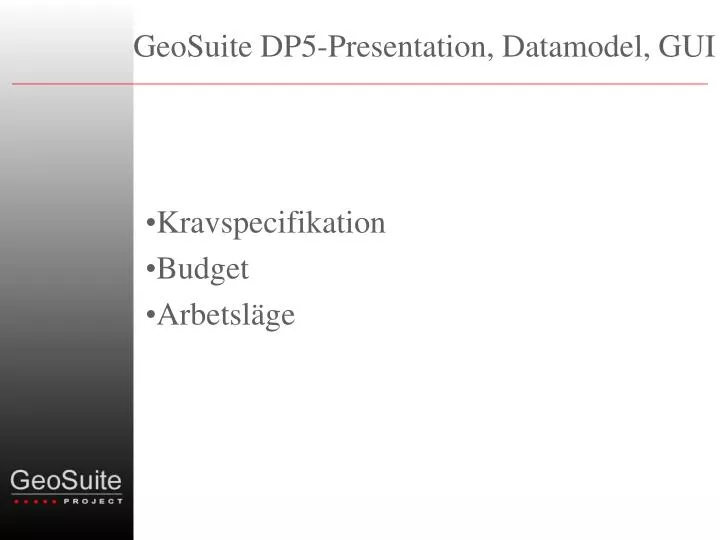 geosuite dp5 presentation datamodel gui