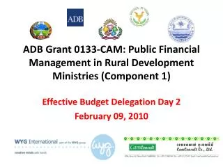 ADB Grant 0133-CAM: Public Financial Management in Rural Development Ministries (Component 1)