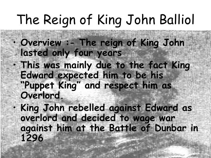 the reign of king john balliol