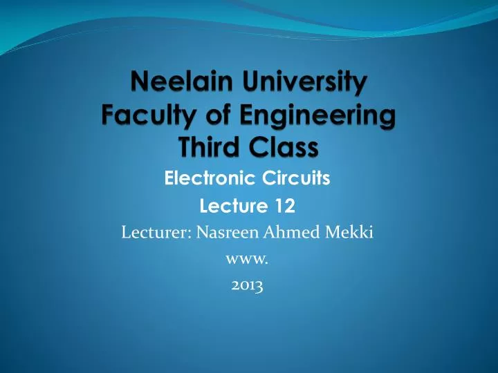 neelain university faculty of engineering third class
