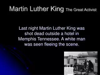 Martin Luther King The Great Activist