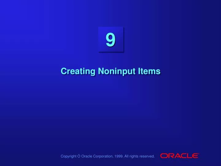 creating noninput items