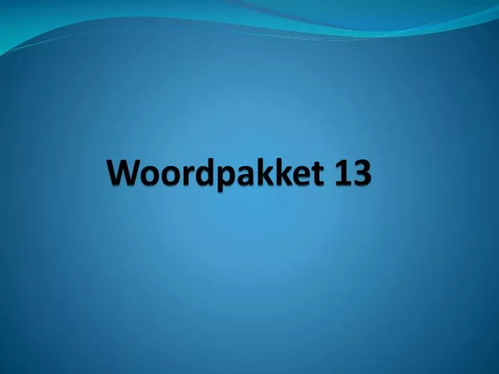 woordpakket 13