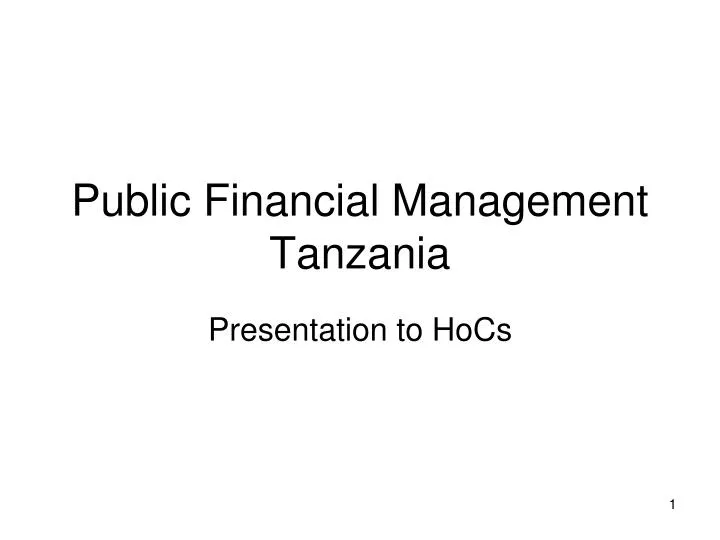 public financial management tanzania