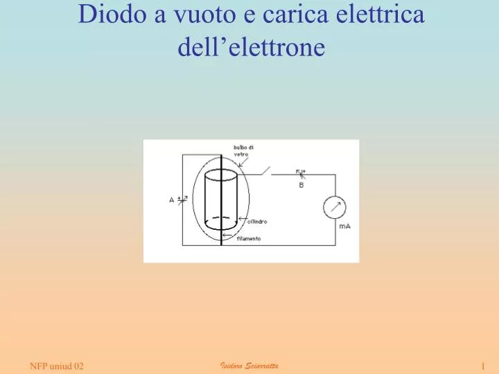 diodo a vuoto e carica elettrica dell elettrone