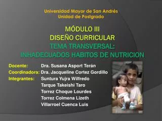 m dulo iii dise o curricular tema transversal inhadecuados habitos de nutricion