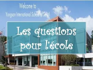 les questions pour l cole