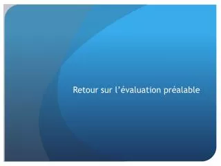 retour sur l valuation pr alable