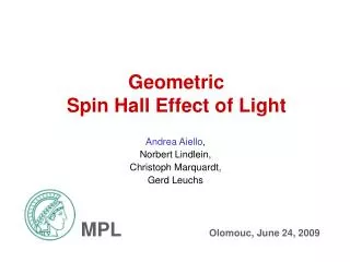 Geometric Spin Hall Effect of Light
