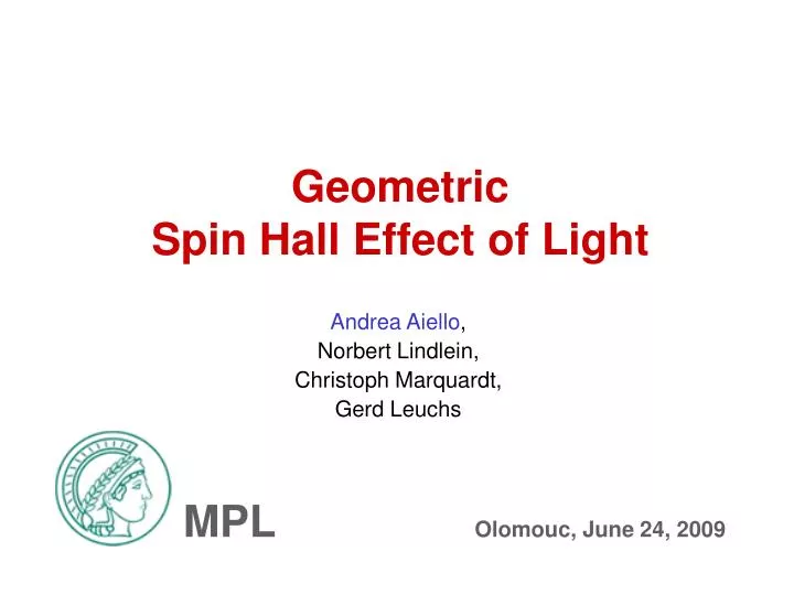 geometric spin hall effect of light
