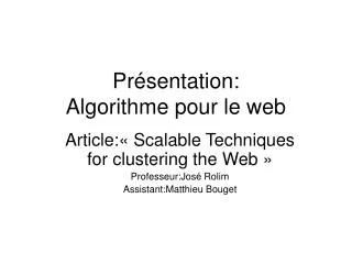 pr sentation algorithme pour le web