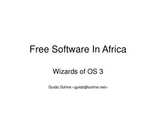 Free Software In Africa