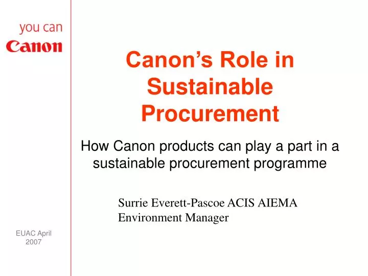 canon s role in sustainable procurement