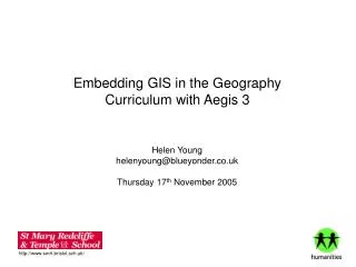 Embedding GIS in the Geography Curriculum with Aegis 3