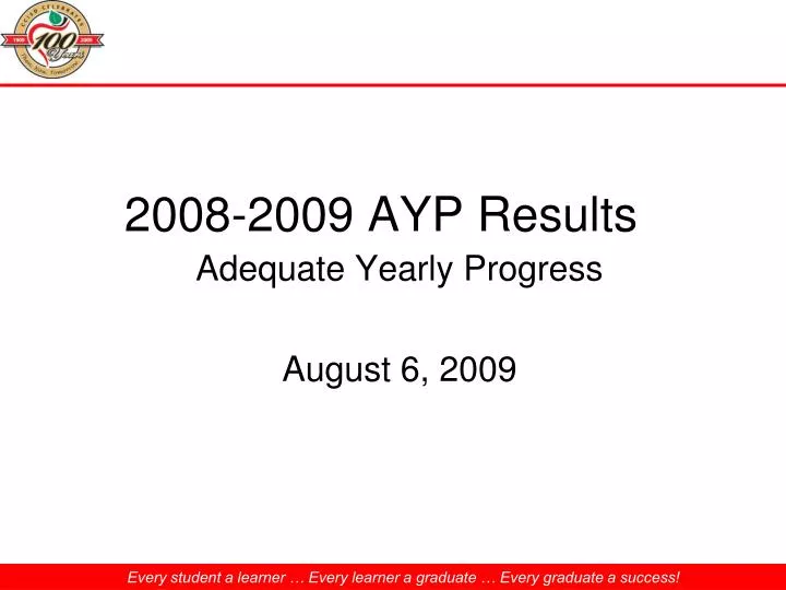 adequate yearly progress august 6 2009