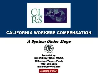CALIFORNIA WORKERS COMPENSATION