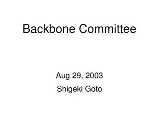 Backbone Committee