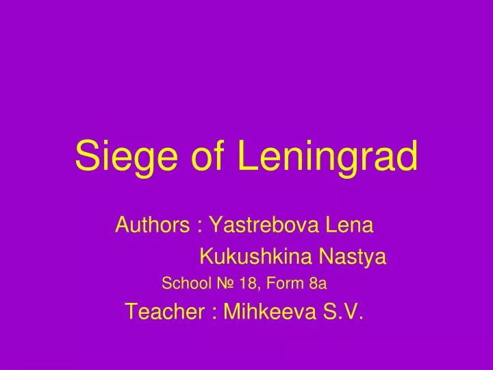 siege of leningrad