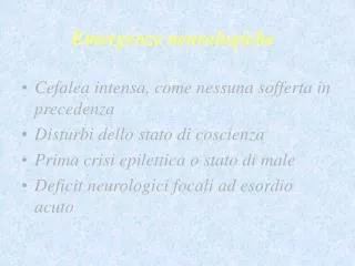 emergenze neurologiche
