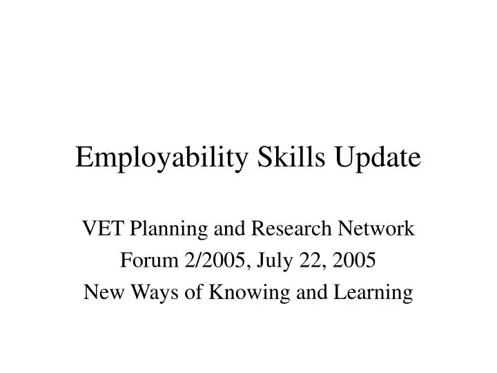 employability skills update