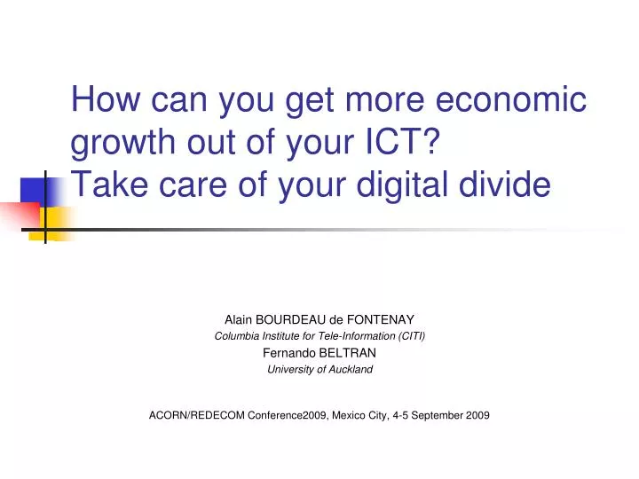 how can you get more economic growth out of your ict take care of your digital divide
