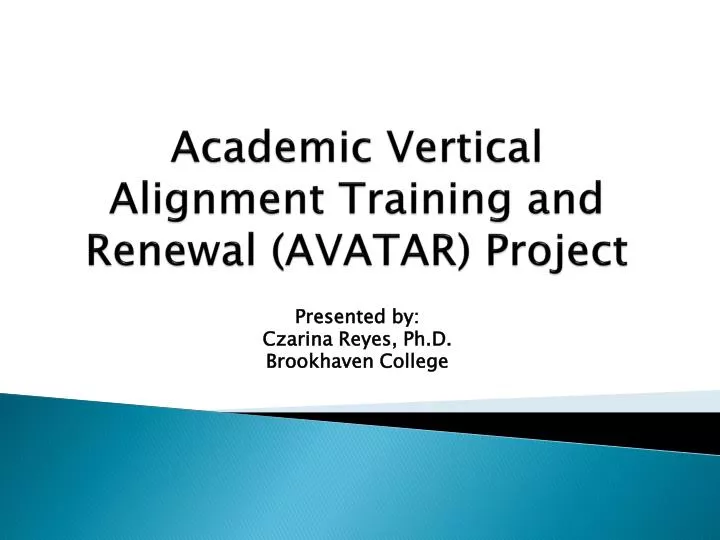 academic vertical alignment training and renewal avatar project