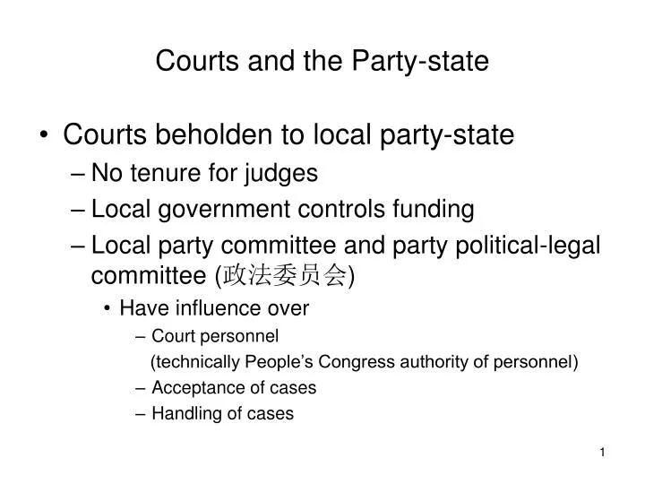 courts and the party state