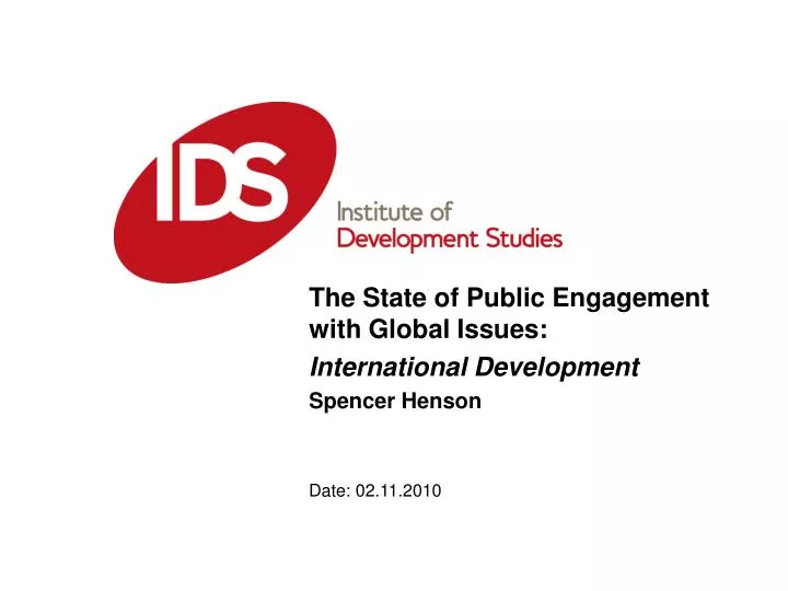 the state of public engagement with global issues international development spencer henson