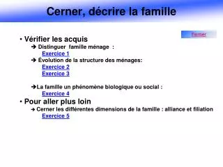 cerner d crire la famille