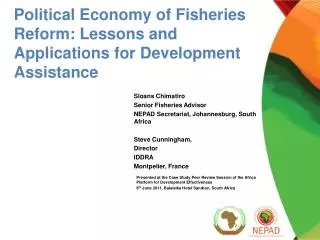 Political Economy of Fisheries Reform: Lessons and Applications for Development Assistance