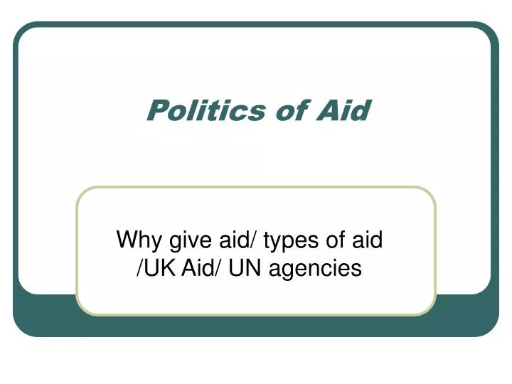 politics of aid