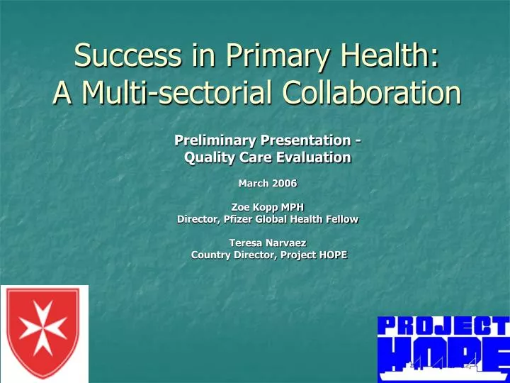 success in primary health a multi sectorial collaboration