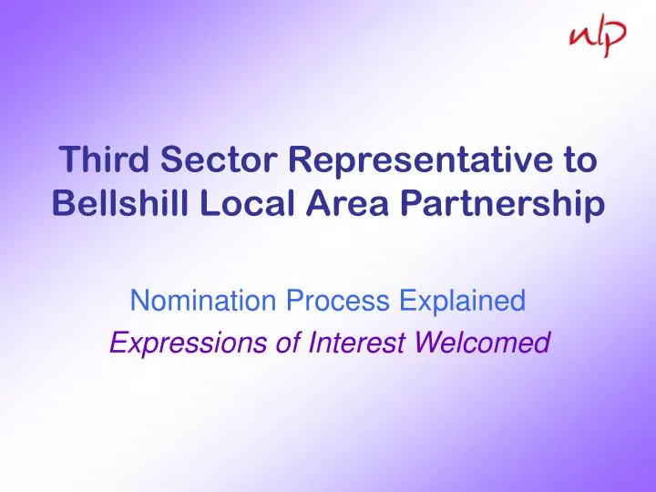 third sector representative to bellshill local area partnership