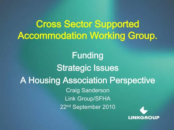 cross sector supported accommodation working group