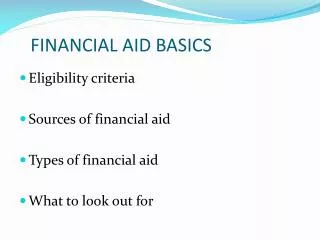 financial aid basics