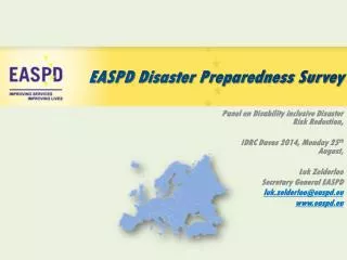 EASPD Disaster Preparedness Survey