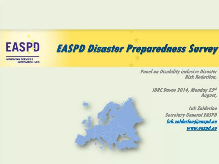 easpd disaster preparedness survey