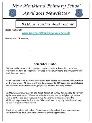 New Monkland Primary School April 2011 Newsletter