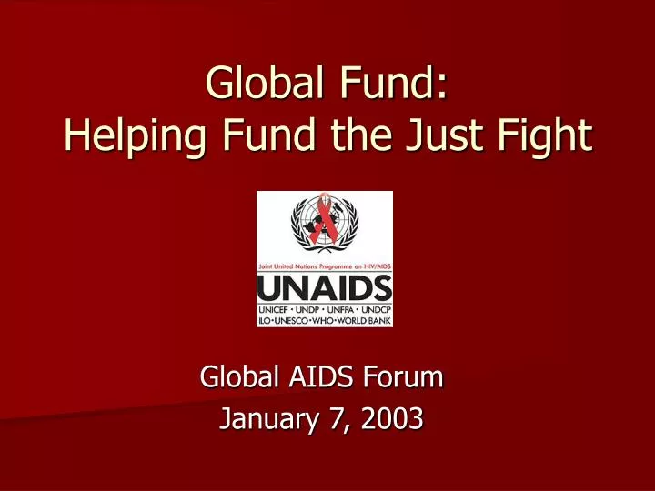 global fund helping fund the just fight