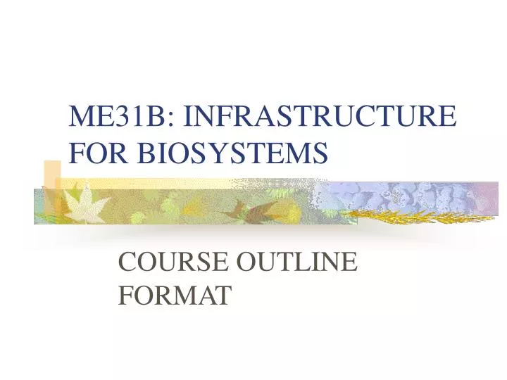 me31b infrastructure for biosystems