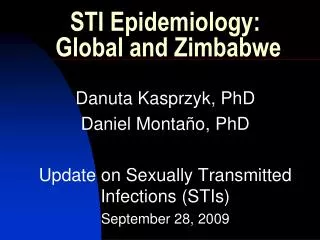 STI Epidemiology: Global and Zimbabwe